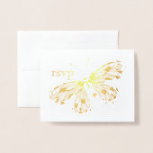 Golden Butterfly RSVP Folie Kaarten (Voorkant met envelop)