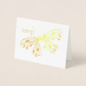 Golden Butterfly RSVP Folie Kaarten (Voorkant)
