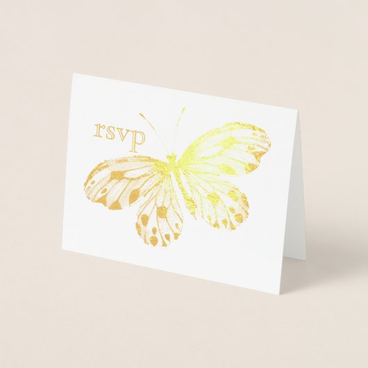 Golden Butterfly RSVP Folie Kaarten (Voorkant)