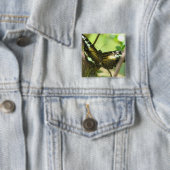 Golden Butterfly Square Pin Vierkante Button 5,1 Cm (In situ)