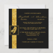 Golden Butterfly Whimsey Wedding Invitations Kaart (Achterkant)