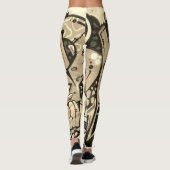 Golden Butterfly Wing Abstract Pattern Leggings (Achterkant)