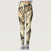 Golden Butterfly Wing Abstract Pattern Leggings (Voorkant)