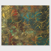 Golden Butterfly Wing Pattern Cadeaupapier (Vlak)
