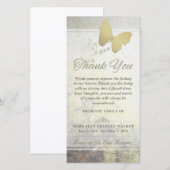 Golden Butterfly Words kunnen je niet bedanken Bedankkaart (Voorkant / Achterkant)