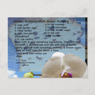 Golden Butterscotch Bread Pudding Recipe Briefkaart