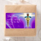 GOLDEN CADUCEUS, levendige amethist, violet, paars Etiket (Insitu)