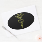Golden Caduceus Ovale Sticker (Envelop)