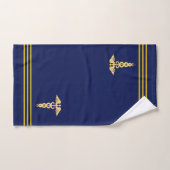 Golden Caduceus & Stripes op Navy Blue Bad Handdoek (Handdoek)