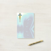 GOLDEN CADUCEUS SYMBOL MONOGRAM Blauwgroen blauw Post-it® Notes (Op bureau)
