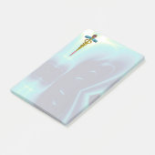 GOLDEN CADUCEUS SYMBOL MONOGRAM Blauwgroen blauw Post-it® Notes (Schuin)