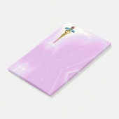 GOLDEN CADUCEUS SYMBOL MONOGRAM Lila Post-it® Notes (Schuin)