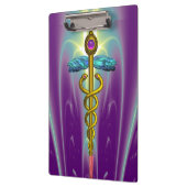 GOLDEN CADUCEUS SYMBOL MONOGRAM Paars Green Klembord (Links)