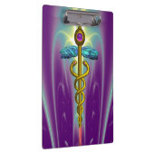 GOLDEN CADUCEUS SYMBOL MONOGRAM Paars Green Klembord (Rechts)