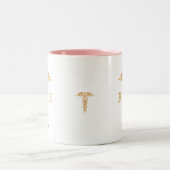 Golden Caduceus-symbool & geregistreerd zurenmonog Tweekleurige Koffiemok (Center)