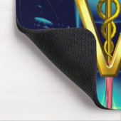 GOLDEN CADUCEUS VETERINAIR SYMBOOL / Aqua Blue Bla Muismat (Hoek)