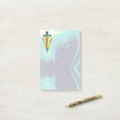 GOLDEN CADUCEUS VETERINAIR SYMBOOL / Blauwgroen bl Post-it® Notes (Op bureau)