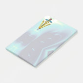 GOLDEN CADUCEUS VETERINAIR SYMBOOL / Blauwgroen bl Post-it® Notes (Schuin)