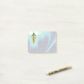 GOLDEN CADUCEUS VETERINAIR SYMBOOL / Blauwgroen bl Post-it® Notes (Op bureau)