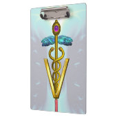 GOLDEN CADUCEUS VETERINAIR SYMBOOL/Blauwgroen blau Klembord (Links)