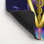 GOLDEN CADUCEUS VETERINAIR SYMBOOL/Blue Paars Muismat (Hoek)