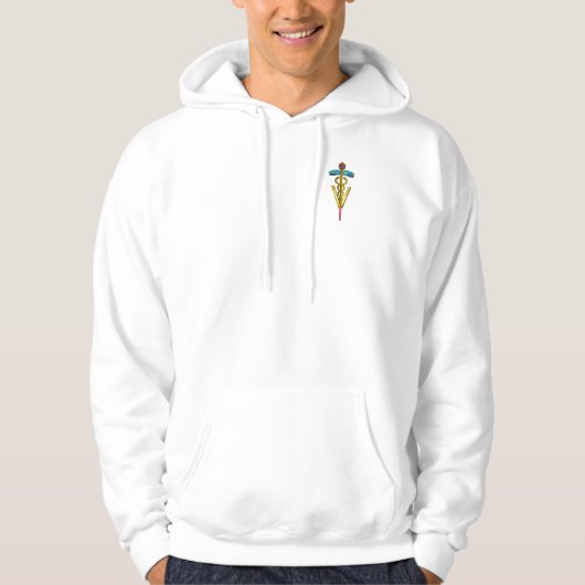 GOLDEN CADUCEUS VETERINAIR SYMBOOL HOODIE (Voorkant)