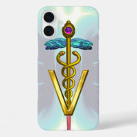 GOLDEN CADUCEUS VETERINAIR SYMBOOL Licht Blauw Bla