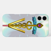 GOLDEN CADUCEUS VETERINAIR SYMBOOL Licht Blauw Bla Case-Mate iPhone Case (Achterkant (horizontaal))
