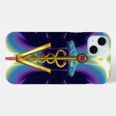 GOLDEN CADUCEUS VETERINAIR SYMBOOL / Paars blauw Case-Mate iPhone Case (Achterkant (horizontaal))