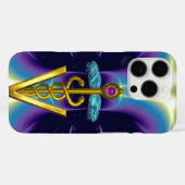 GOLDEN CADUCEUS VETERINAIR SYMBOOL / Paars blauw Case-Mate iPhone Case (Achterkant (horizontaal))