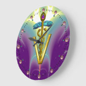 GOLDEN CADUCEUS VETERINAIR SYMBOOL/Paars Blauwgroe Grote Klok (Hoek)