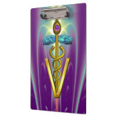 GOLDEN CADUCEUS VETERINAIR SYMBOOL/Paars groen Klembord (Links)