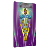 GOLDEN CADUCEUS VETERINAIR SYMBOOL/Paars groen Klembord (Rechts)