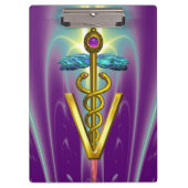 GOLDEN CADUCEUS VETERINAIR SYMBOOL/Paars groen Klembord (Voorkant)