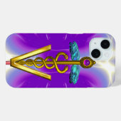 GOLDEN CADUCEUS VETERINAIR SYMBOOL / Paarse Fuchsi Case-Mate iPhone Case (Achterkant (horizontaal))
