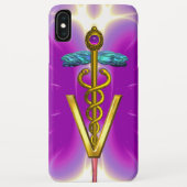 GOLDEN CADUCEUS VETERINAIR SYMBOOL / Roze Fuchsia Case-Mate iPhone Case (Achterkant)