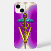 GOLDEN CADUCEUS VETERINAIR SYMBOOL / Roze Fuchsia Case-Mate iPhone Case (Achterkant)
