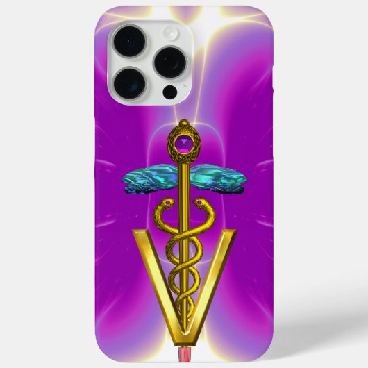 GOLDEN CADUCEUS VETERINAIR SYMBOOL / Roze Fuchsia Case-Mate iPhone Case (Achterkant)