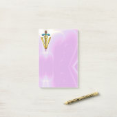 GOLDEN CADUCEUS VETERINAIR SYMBOOL/Roze Lila Post-it® Notes (Op bureau)