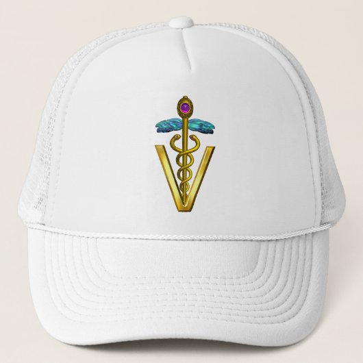 GOLDEN CADUCEUS VETERINAIR SYMBOOL TRUCKER PET (Voorkant)