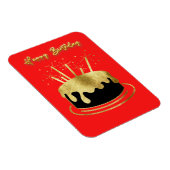 Golden Cake Happy Birthday Flexible Magnet Magneet (Rechterzijde)