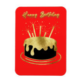 Golden Cake Happy Birthday Flexible Magnet Magneet (Verticaal)