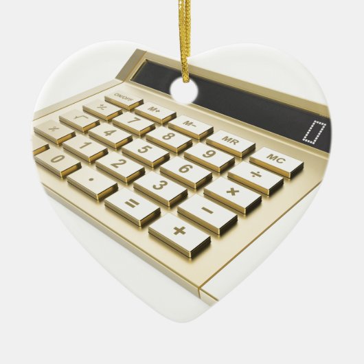 Golden calculator keramisch ornament (Voorkant)