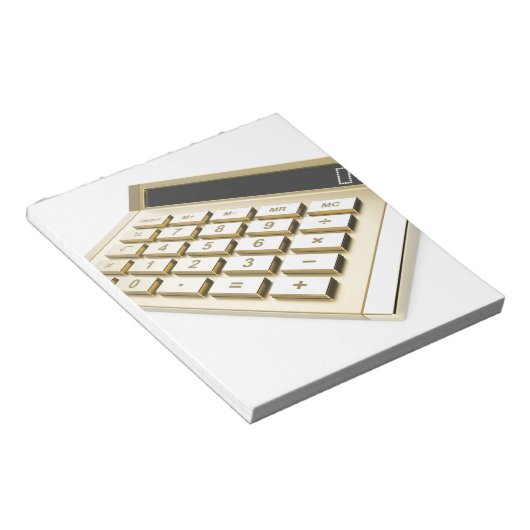 Golden calculator notitieblok (Schuin)