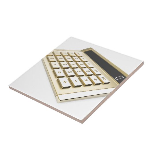 Golden calculator tegeltje (Zijkant)