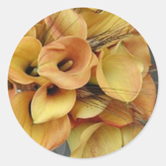 Golden Calla Lilies Sticker/zeehonden Ronde Sticker (Voorkant)