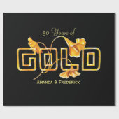 Golden Calla Lily 50th Wedding Jubileum Custom Cadeaupapier (Vlak)
