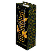 Golden Calla Lily 50th Wedding Jubileum Custom Wijn Cadeautas (Voorkant Gekanteld)