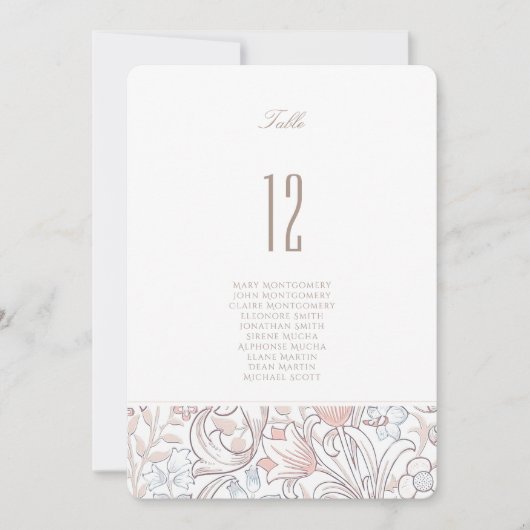 Golden Calla Lily Trouwtafel Nummer Kaart (Voorkant)