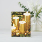 Golden Candles Kerstvakantie Briefkaart (Staand voorkant)